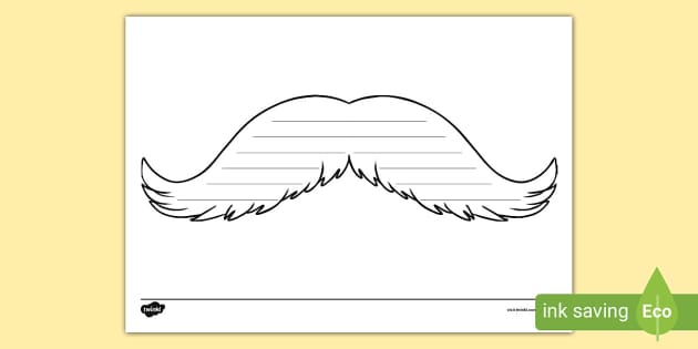 Moustache writing template teacher made
