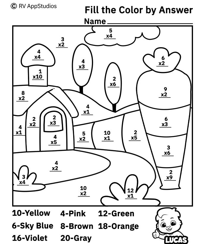 Multiplication coloring worksheets color by number ejercicios tablas de multiplicar ejercicios de calculo colorear por nãºmeros