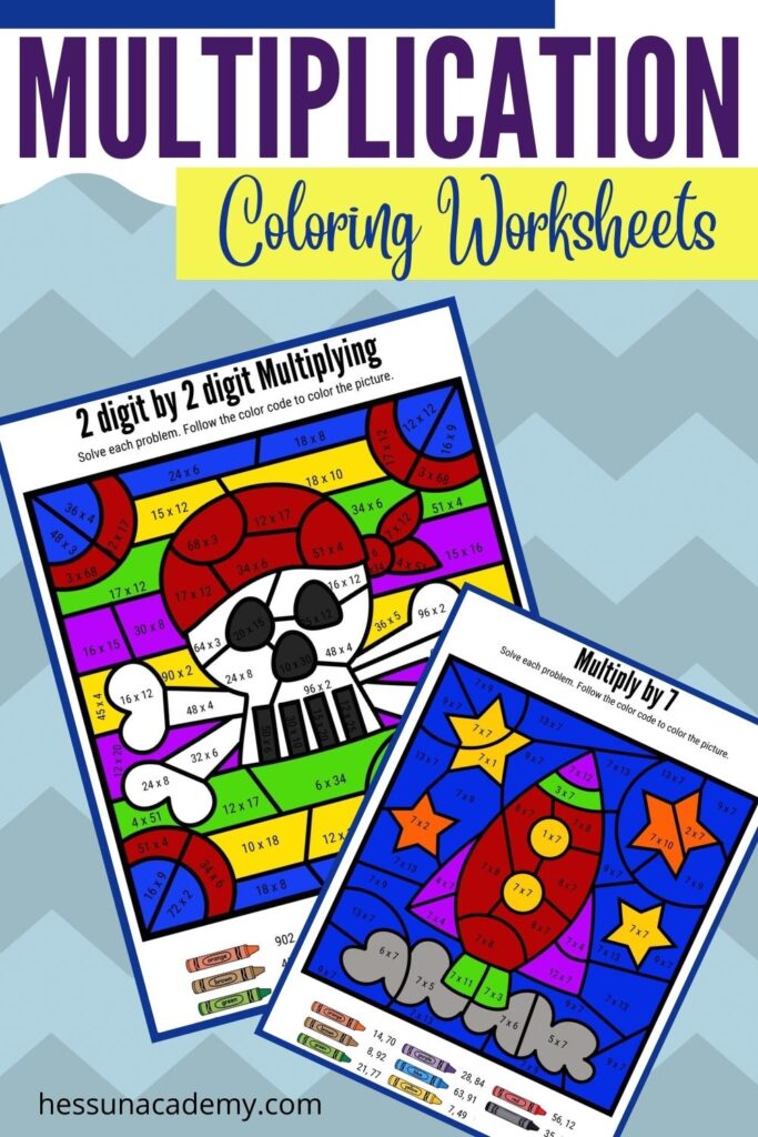 Free multiplication coloring worksheets printables