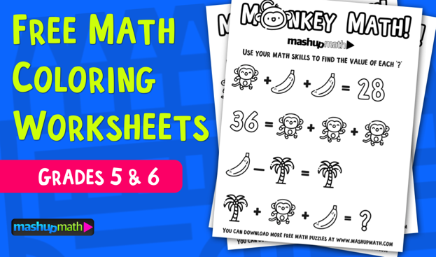 Free math coloring worksheets for th and th grade â mashup math