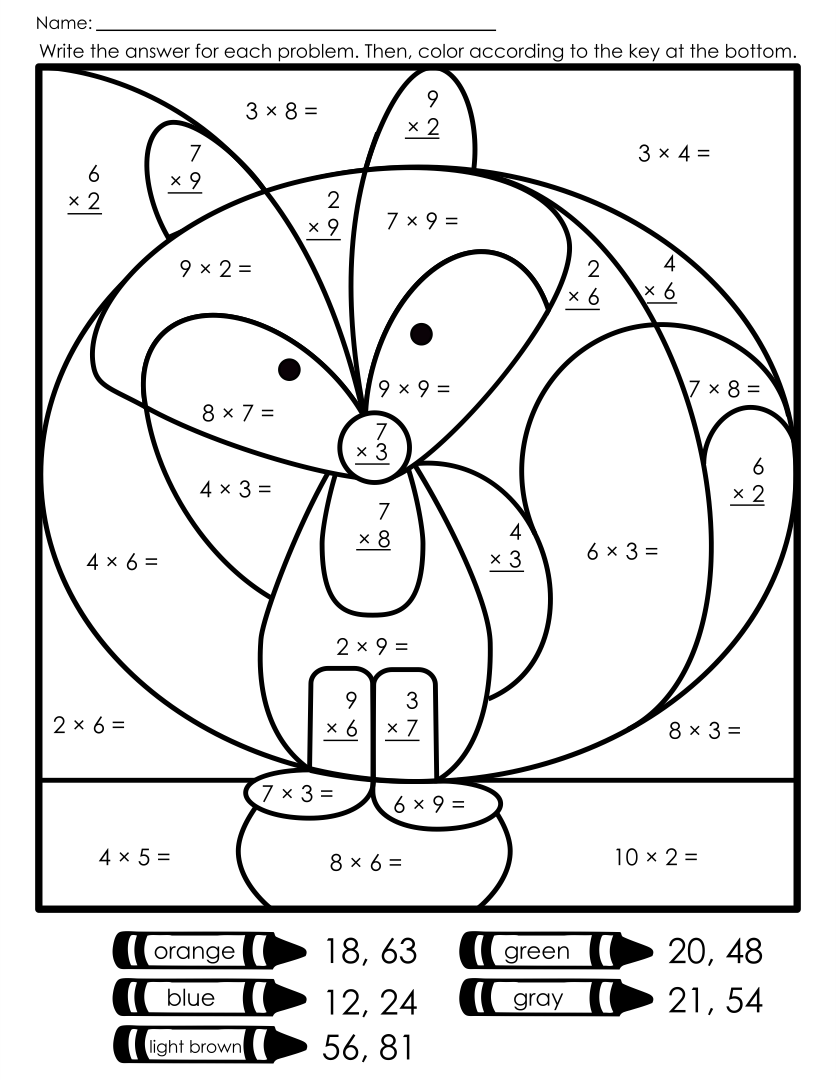 Printable multiplication worksheets fun math worksheets math coloring worksheets math worksheets
