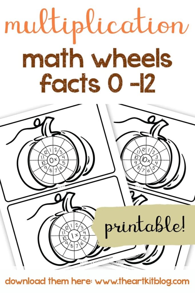 Free multiplication coloring pages with pumpkins for fall â math wheels facts