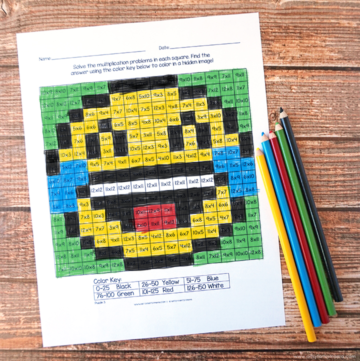 Free printable emoji mystery multiplication worksheets artsy