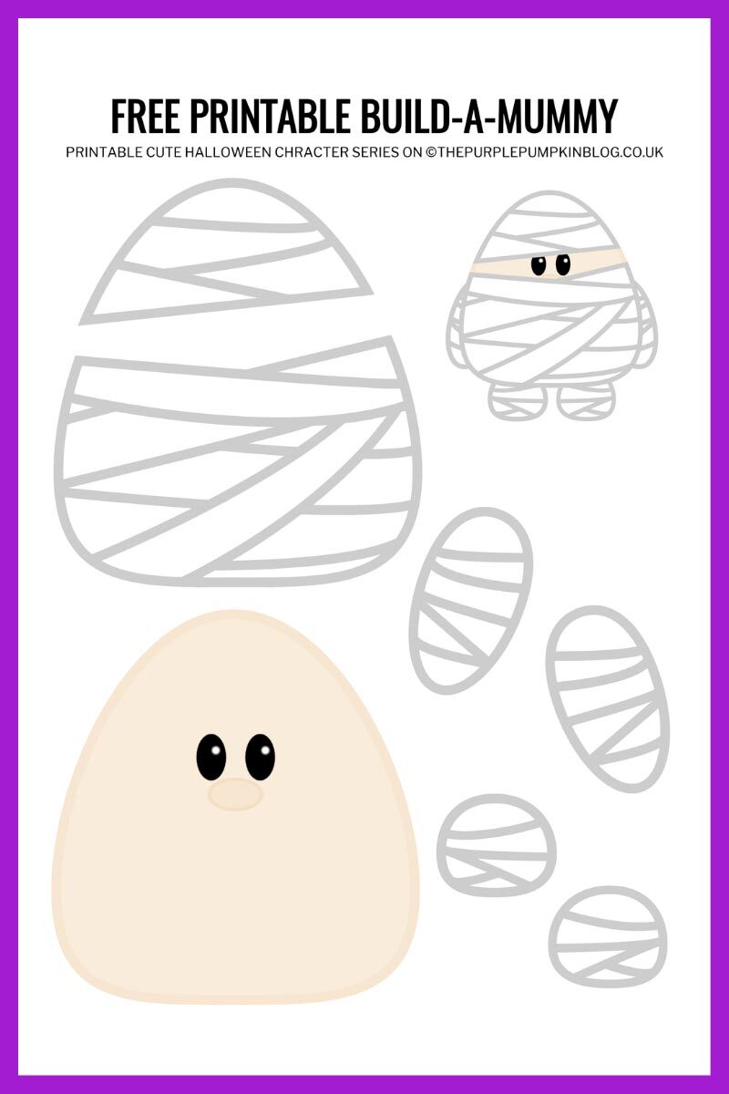 Build a mummy free printable halloween paper craft for kids