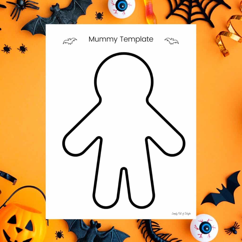Marble paint preschool mummy craft free printable template