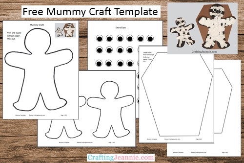 Easy paper mummy craft free template