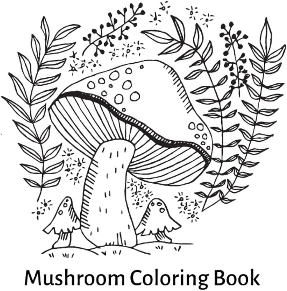 Mushroom coloring book for adult adult coloring book mushroom fungi mycology stress relief denipitiya shashin sachithra books
