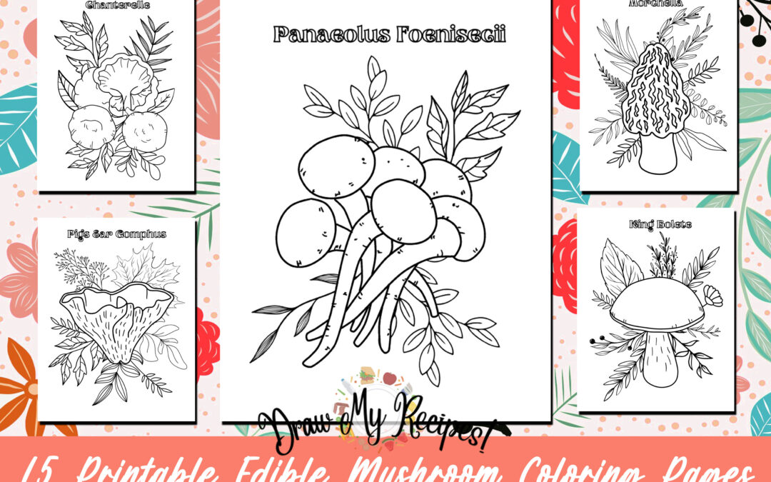 Edible mushroom coloring page printables