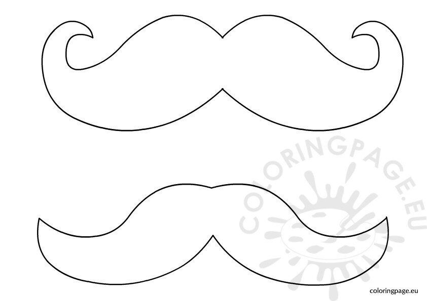 Mustache template coloring page