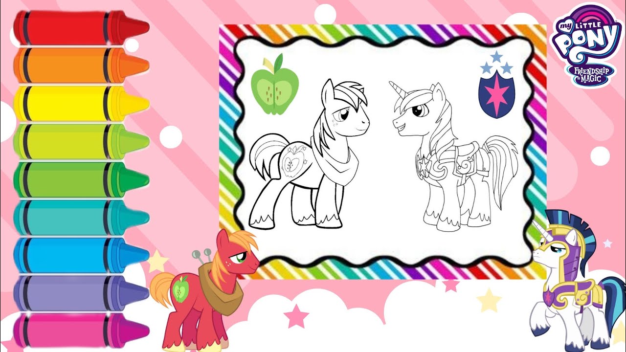 Y little pony big ac and shining aror coloring coloring video for kids painting ylittlepony