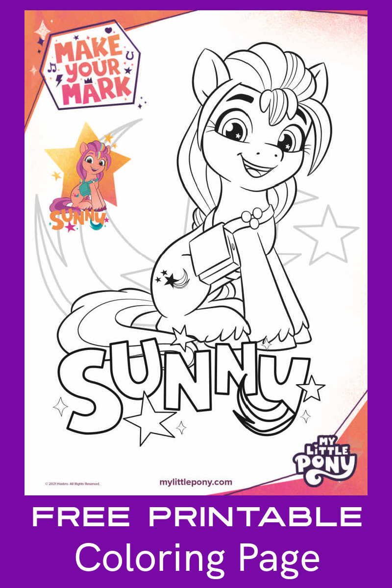 Free printable my little pony sunny coloring page