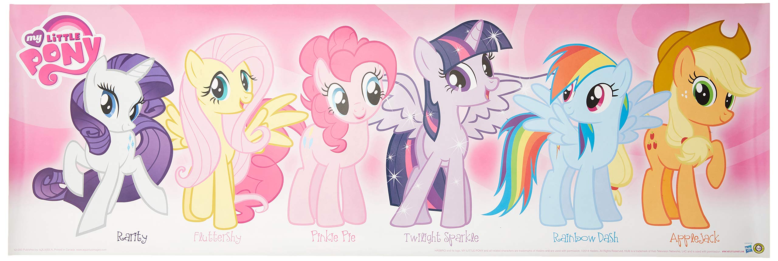 My little pony pink characters x art print poster girl kids wall decor rarity fluttershy pinkie pie twilight sparkle rainbow dash apple dash home