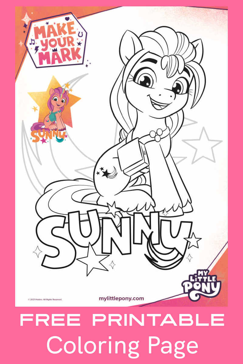 Free printable my little pony sunny coloring page