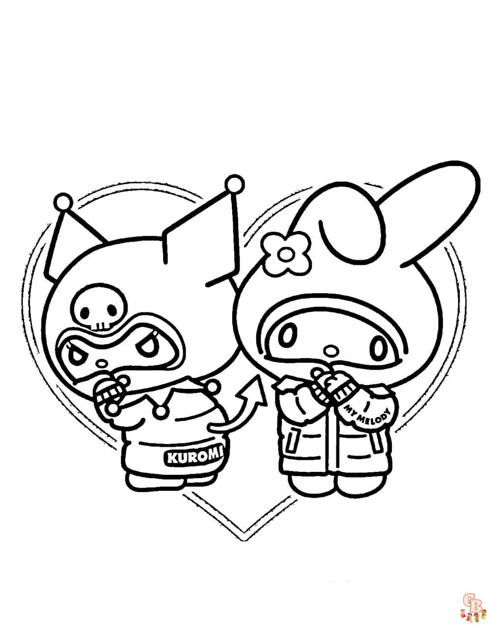 Printable kuromi coloring pages free and easy to print