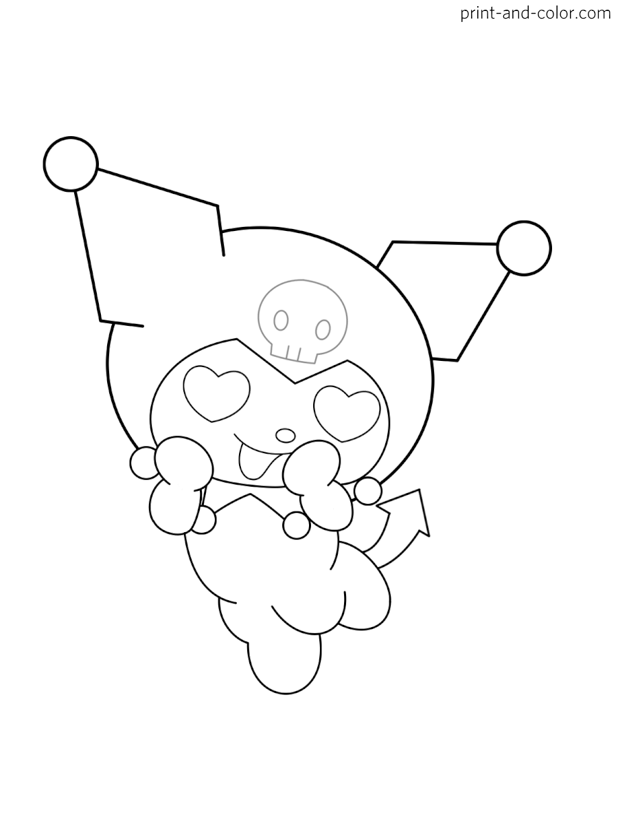 Kuromi coloring pages print and color