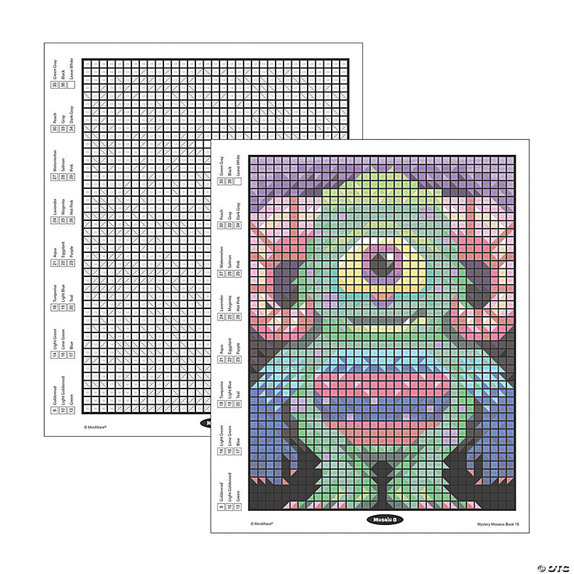 Color by number mystery mosaics book