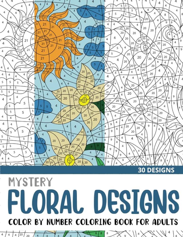 Mystery floral signs color by number coloring book for adults unique adult coloring mystery puzzle signs mystery color by number books for adults rai sonia books