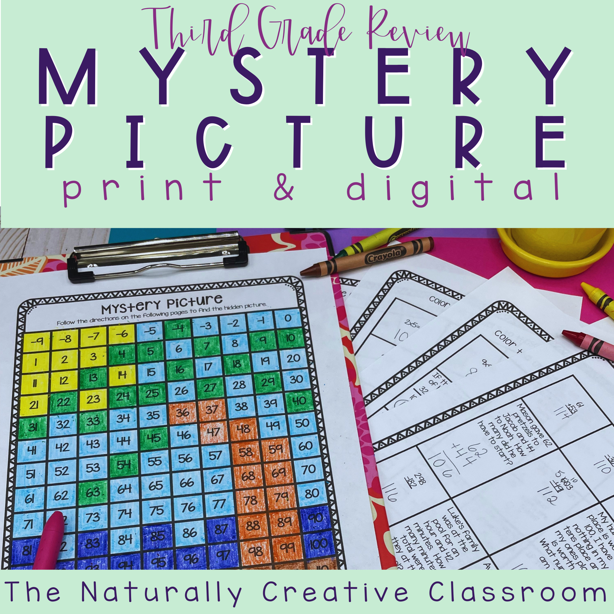 Mystery picture color by number