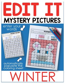 Editable color by sight word mystery pictures