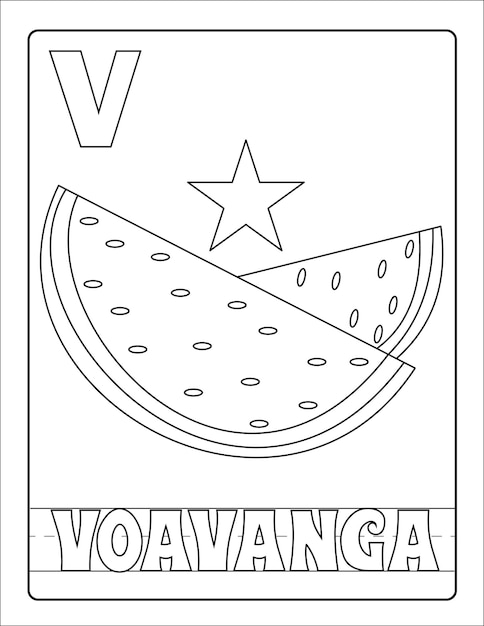 Premium vector alphabetical fruit designs with name coloring pages vector