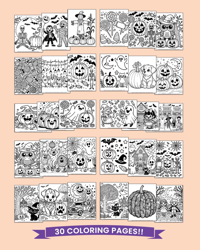 Free halloween coloring pages for adults kids