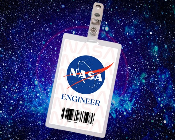 Printable nasa engineer id card badge cosplay costume name tag prop halloween generic