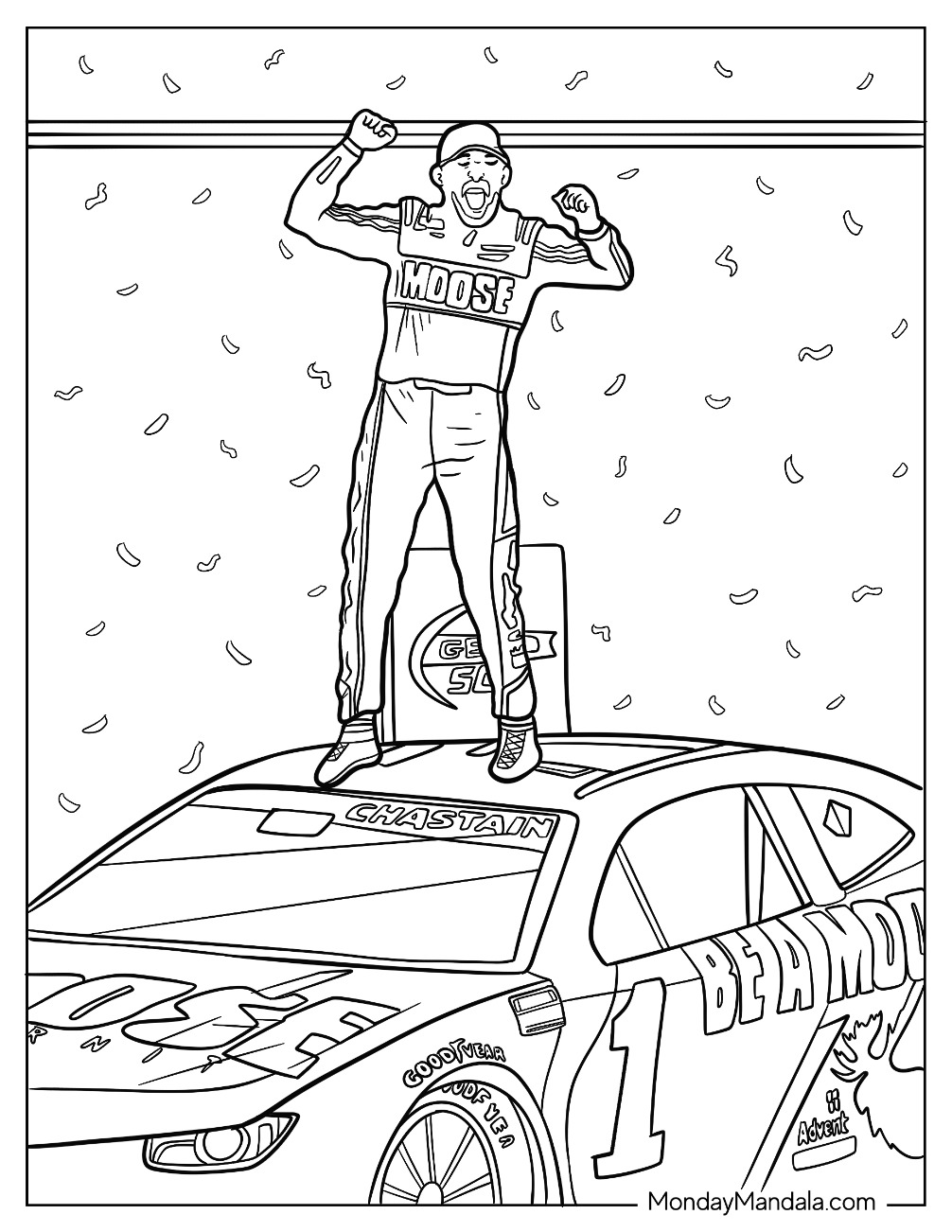 Nascar coloring pages free pdf printables