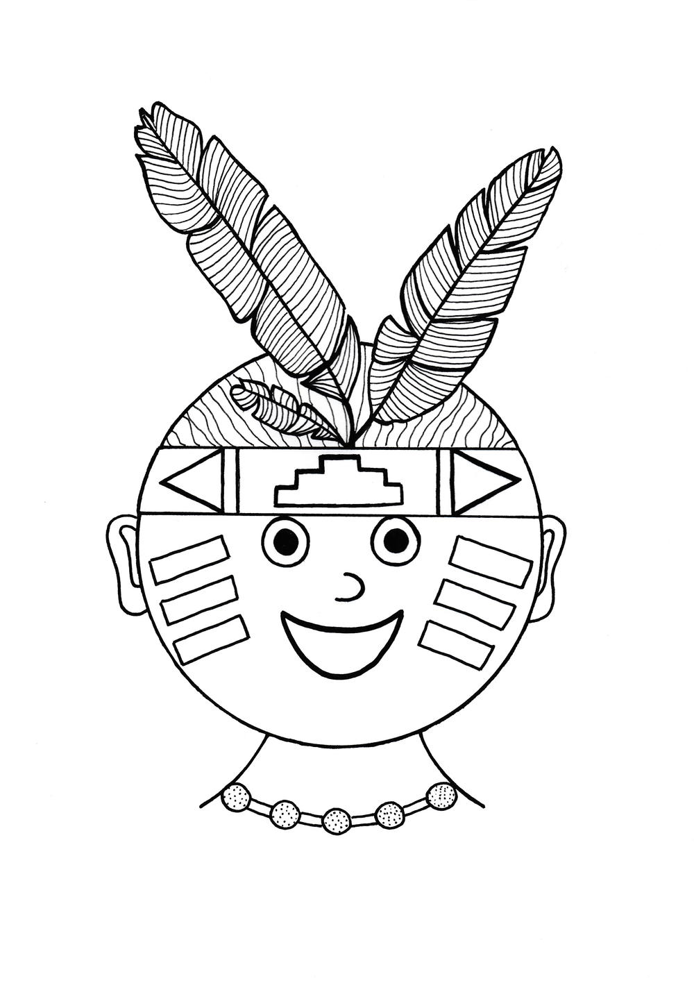 Thanksgiving native american coloring page