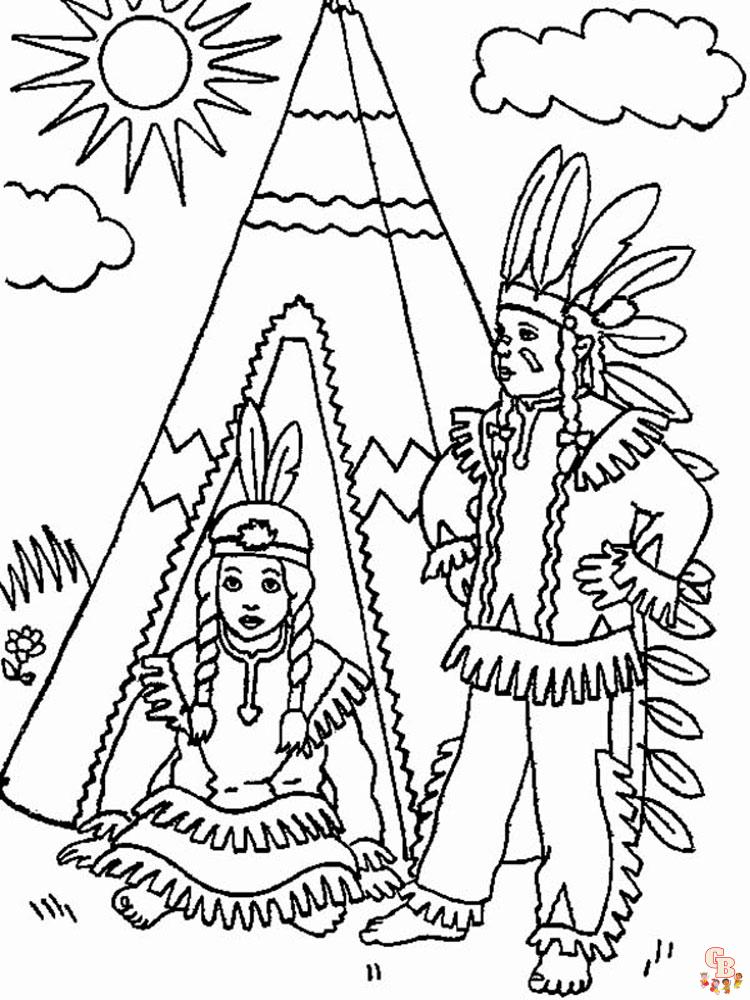Free printable native american coloring pages for kids