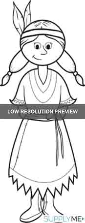 Printable native american coloring page for kids â