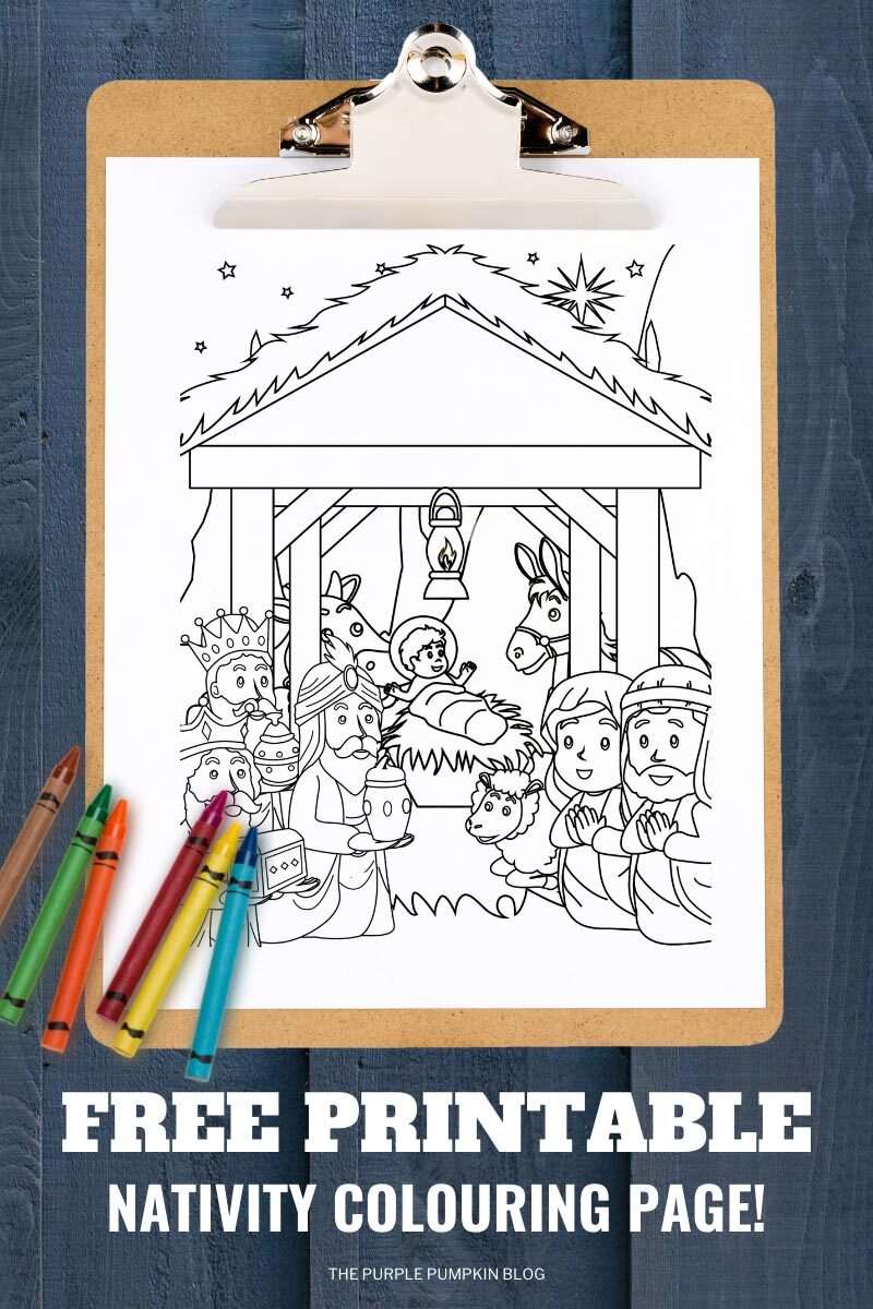 Free printable christmas nativity loring page for kids
