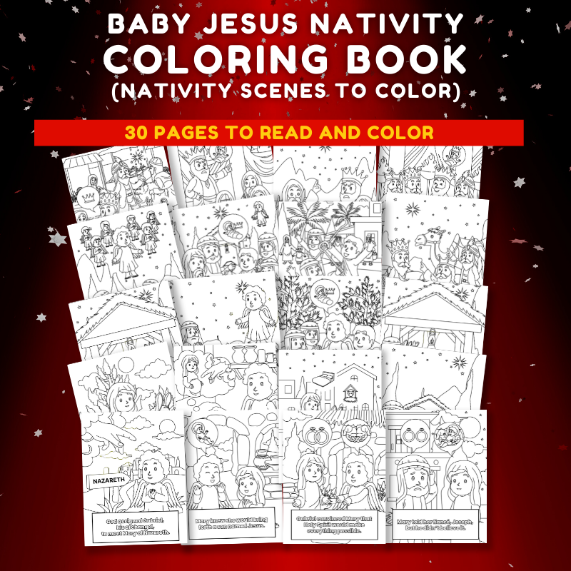 Printable birth of jesus nativity coloring book made by teachers