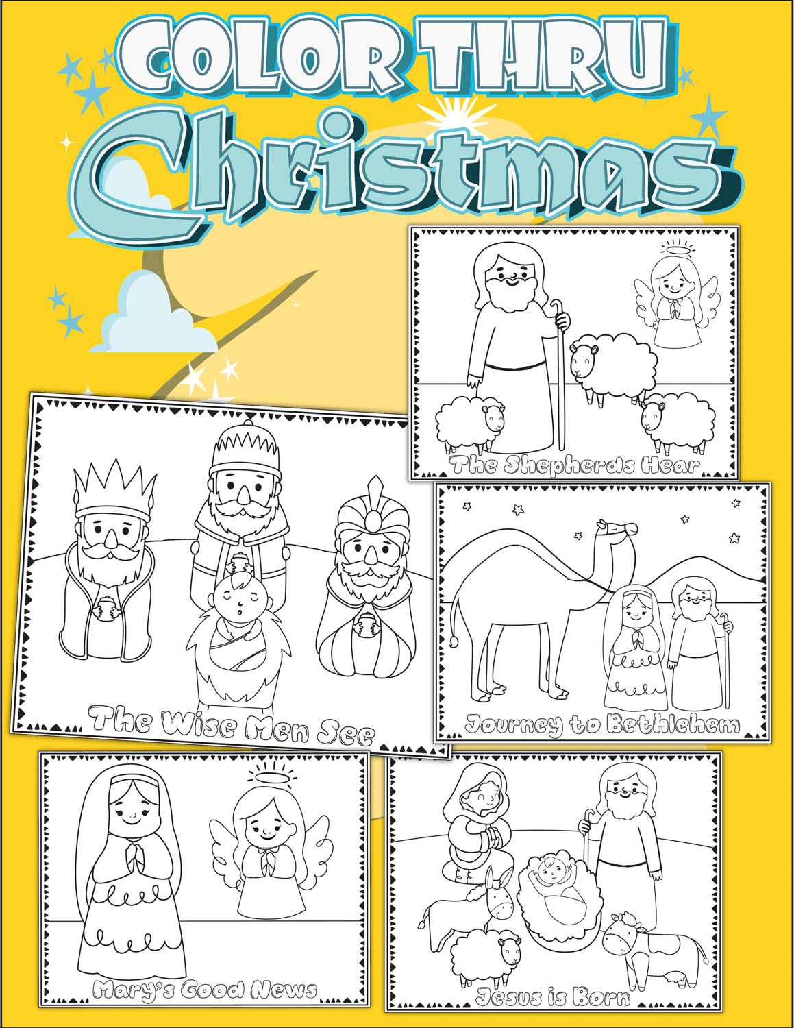 Christmas story coloring pages