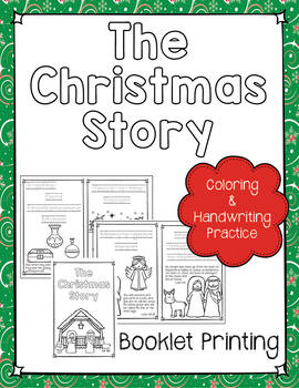 The christmas story coloring pages and handwriting practice booklet printing