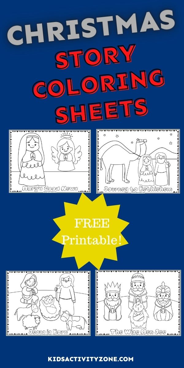 Christmas story coloring pages
