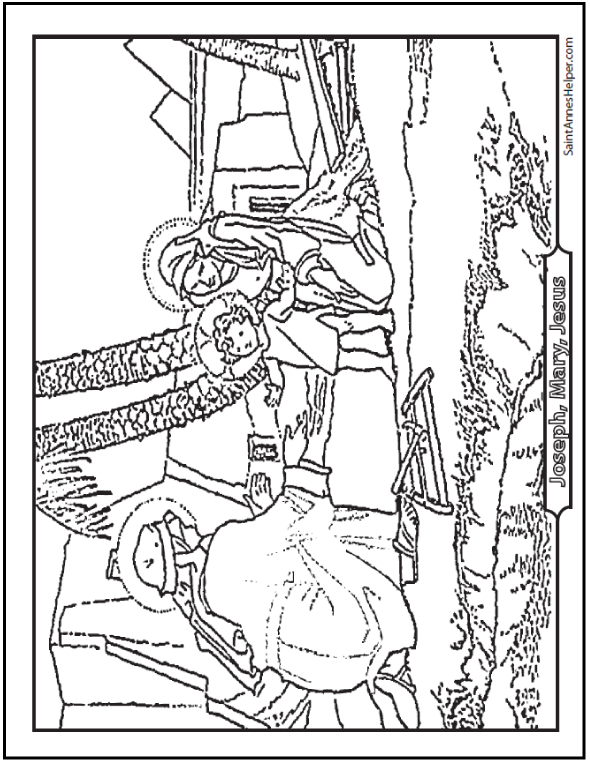 Printable christmas coloring pages âï jesus mary nativity scenes