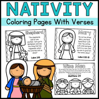 Nativity coloring pages christmas coloring by preschool packets tpt