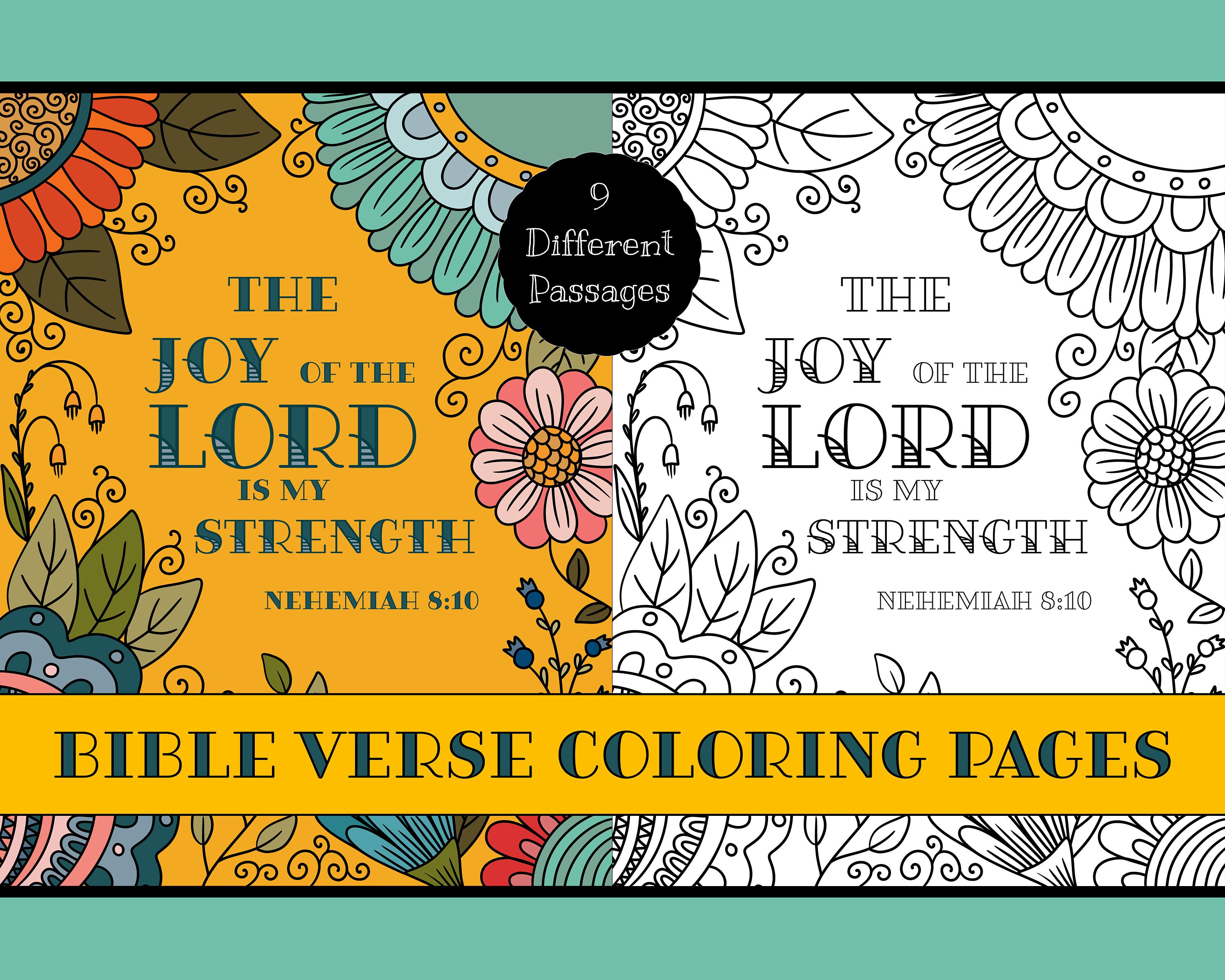 Digital coloring page printable bible verses inspirational spiritual affirmations for ipad and to print worksheet coloring page