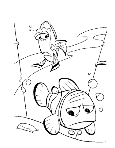Dory and nemo coloring page free printable coloring pages