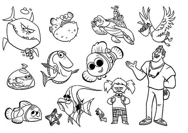Printable finding nemo coloring pages