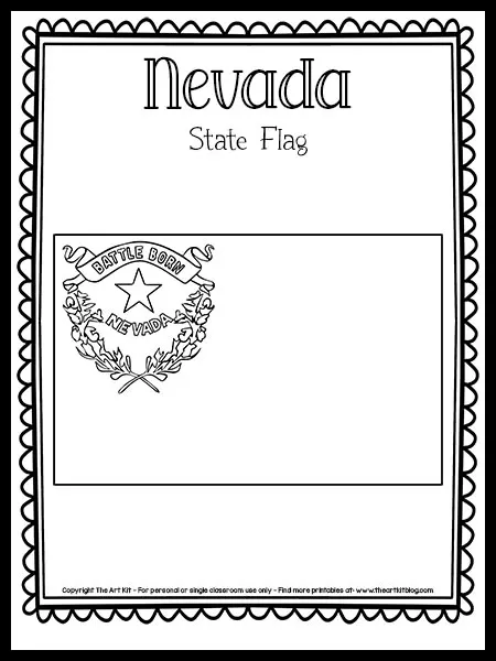 Nevada state flag coloring page free printable â the art kit