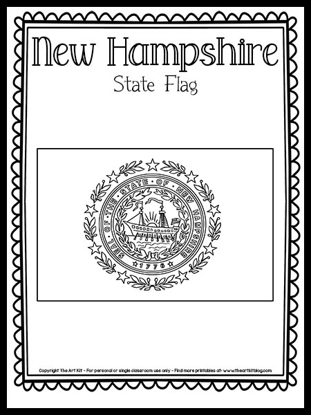Free printable new hampshire state flag coloring page â the art kit