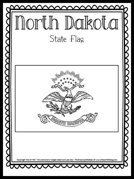 North dakota state flag coloring page free printable â the art kit
