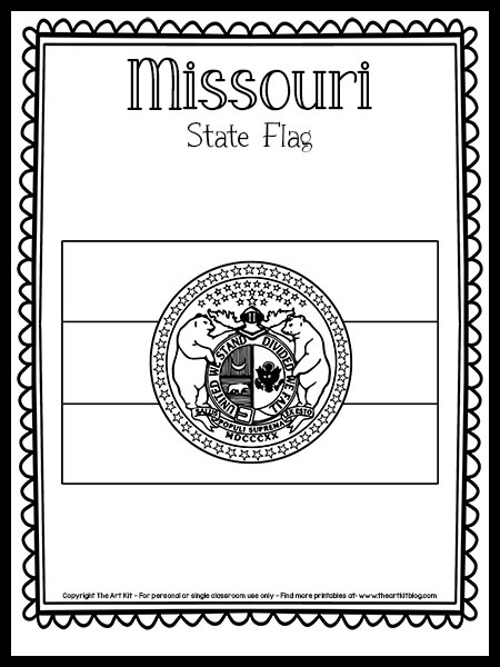 Missouri state flag coloring page free printable â the art kit