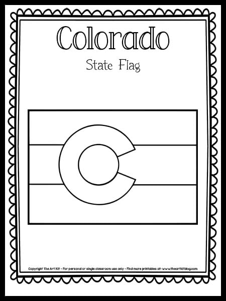 Colorado state flag coloring page free printable â the art kit