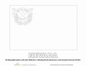 Nevada state flag worksheet education nevada nevada state education