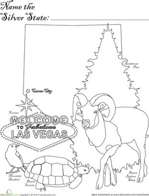 Silver state worksheet education coloring pages flag coloring pages bird coloring pages