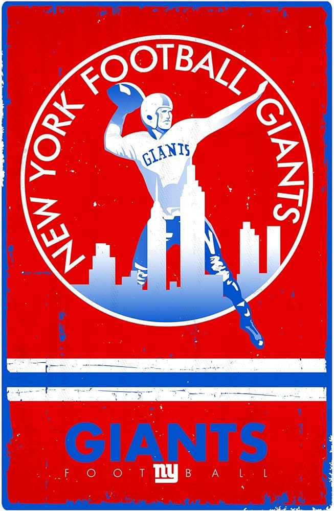 Trends international new york giants retro logo wall posters by sports outdoors