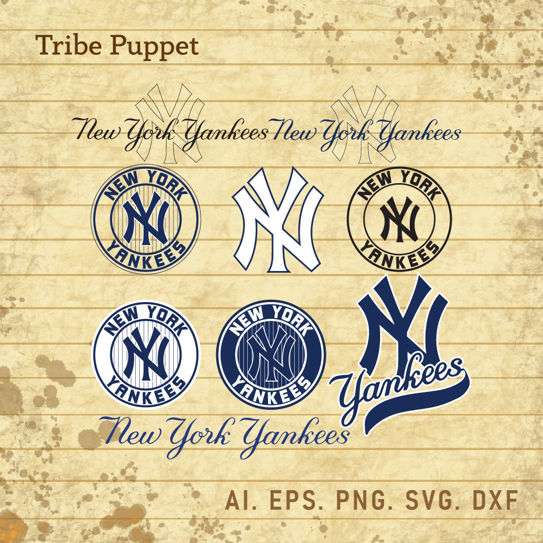 New york yankees logo vector set