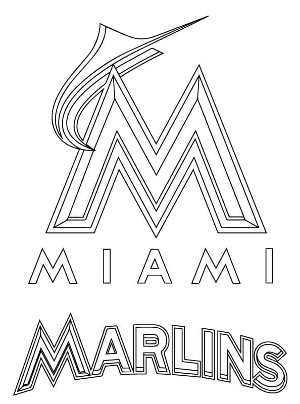Miami marlins logo coloring page